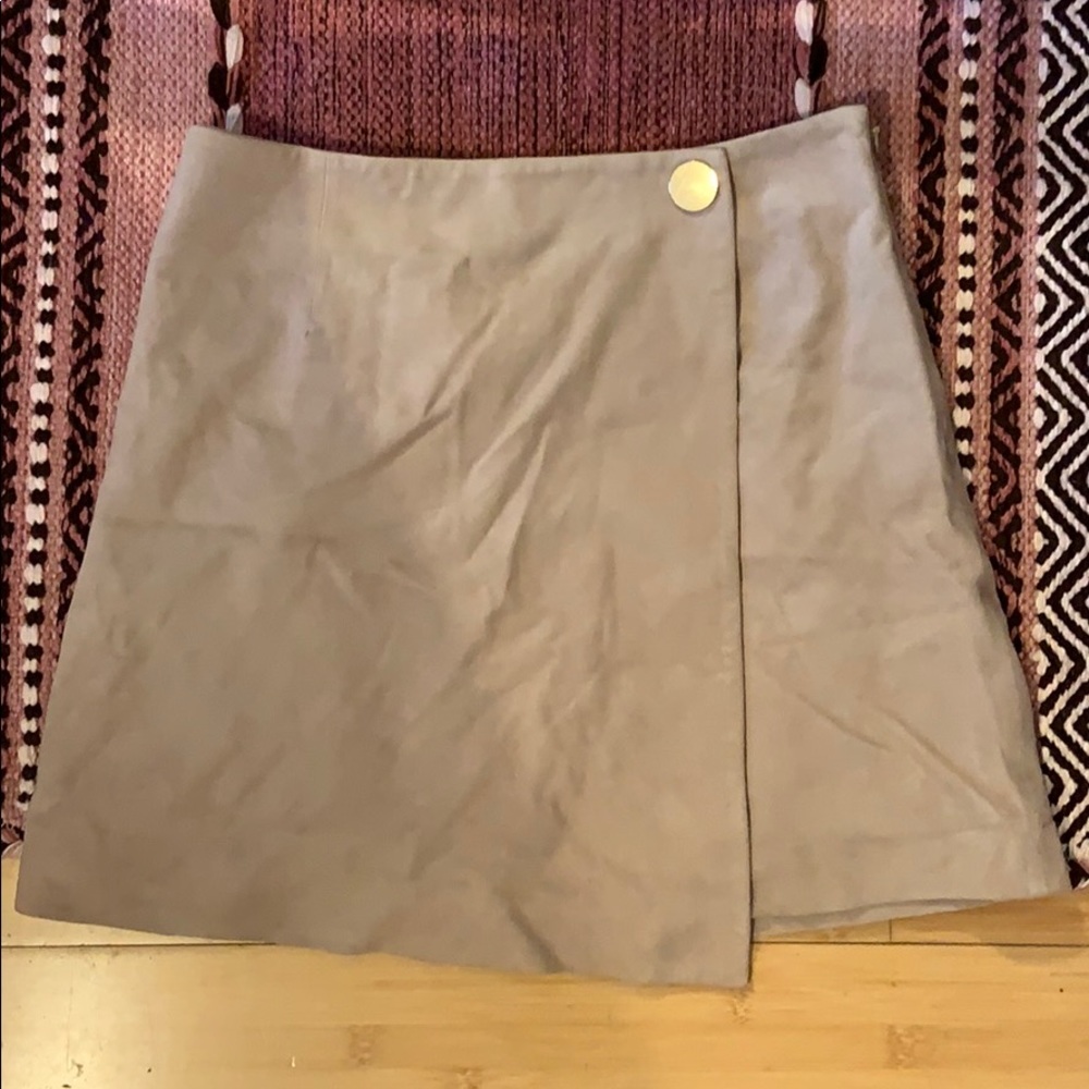 Intermix suede skirt